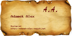 Adamek Alex névjegykártya
